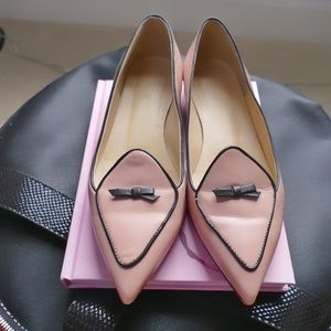 J.Crew | Pink Pointed Bow Flats Size 8